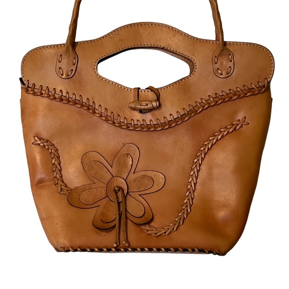 Patricia Nash Biadia Braided Flower Satchel Tan - Picture 4 of 16